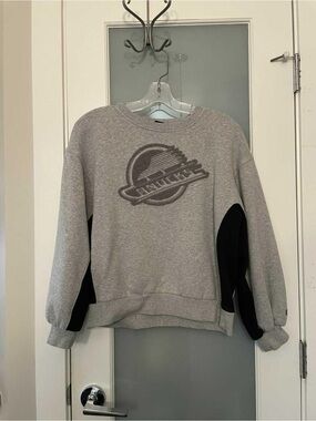 New Era Gray Sweatshirt with Black Trim